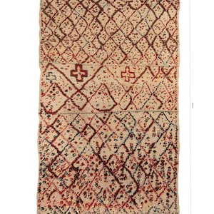 Beni Mguild Berber Rug with a beautiful Indigo Blue base | Very rare Moroccan Berber Rug | 100% wool and all natural materials
