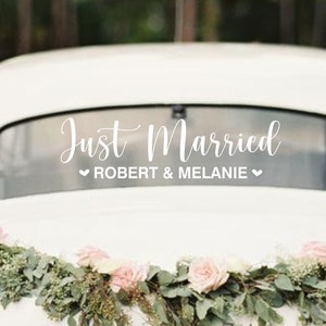Just married decal | rustic wedding | bridal shower gift | Just married car sign | wedding decor | custom wedding sign | wedding car sign