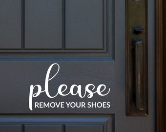 Please remove your shoes Sign Vinyl Decal Sticker, please remove your shoes decal, please remove your shoes vinyl lettering, shoes off sign