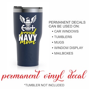 Proud Navy Mom decal | Proud Navy Mom Anchor Decal | Proud Navy mom Decal for Yeti Tumbler | Navy mom window decal | Navy mom decal | anchor