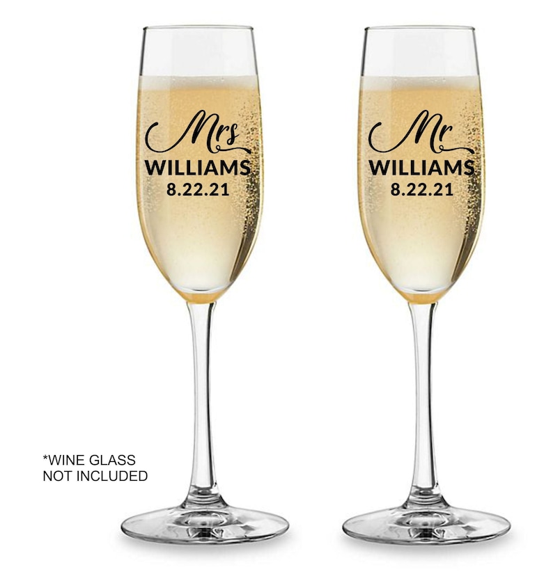 Wedding Champagne Flute Decals Bridal Party Bridesmaid Decal Etsy