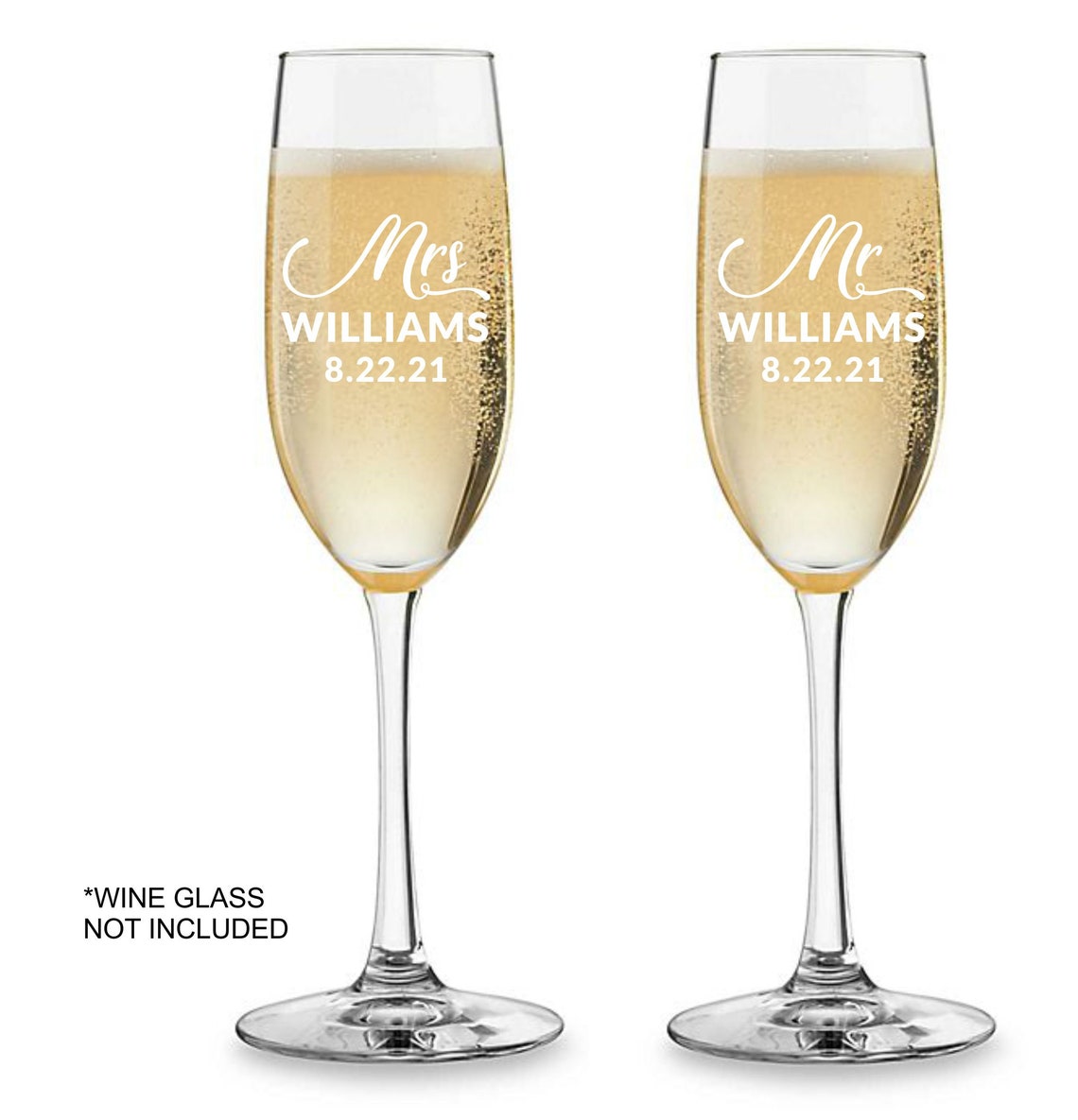 Wedding Champagne Flute Decals Bridal Party Bridesmaid Decal Etsy