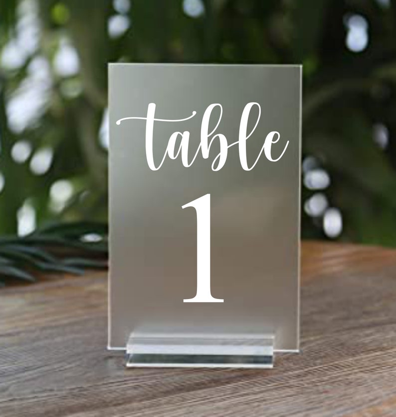 Wedding Table Numbers Table Number Vinyl Decals Elegant Etsy