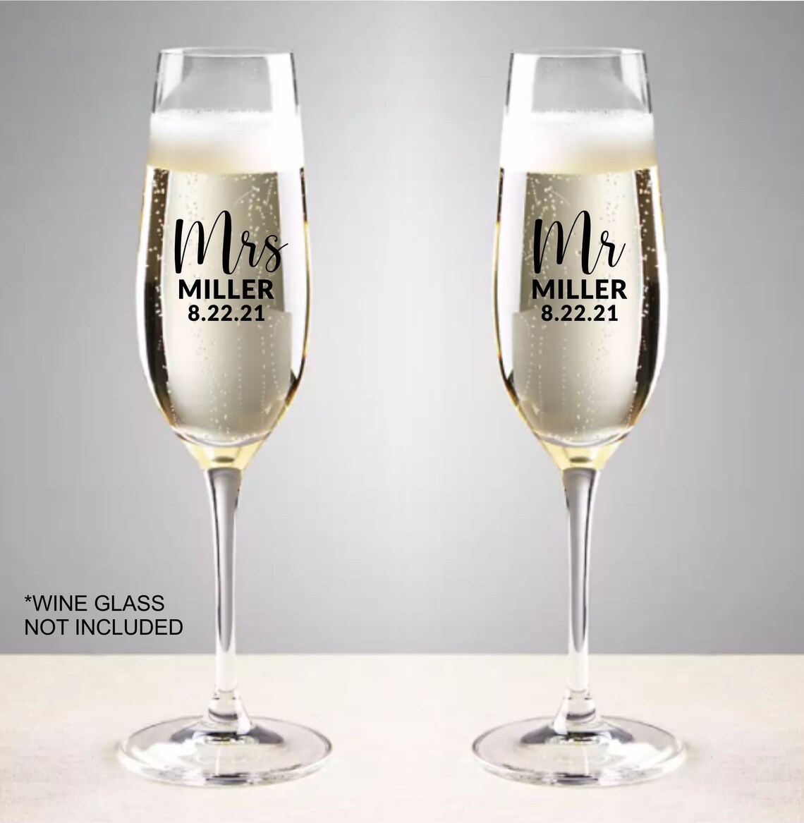 Wedding Champagne Flute Decals Bridal Party Bridesmaid Decal Etsy