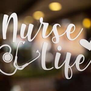 Nurse Life Stethoscope Heart Decal - nurse decals for Cars, Laptops, Tumblers and More - Nurse Life decal - Nurse Gift - Stethoscope Decal