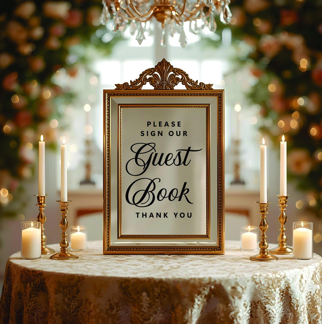 Guest Please Sign In Please Sign Our Guest Book Decal, Wedding Decals, Guest Book Decal ...