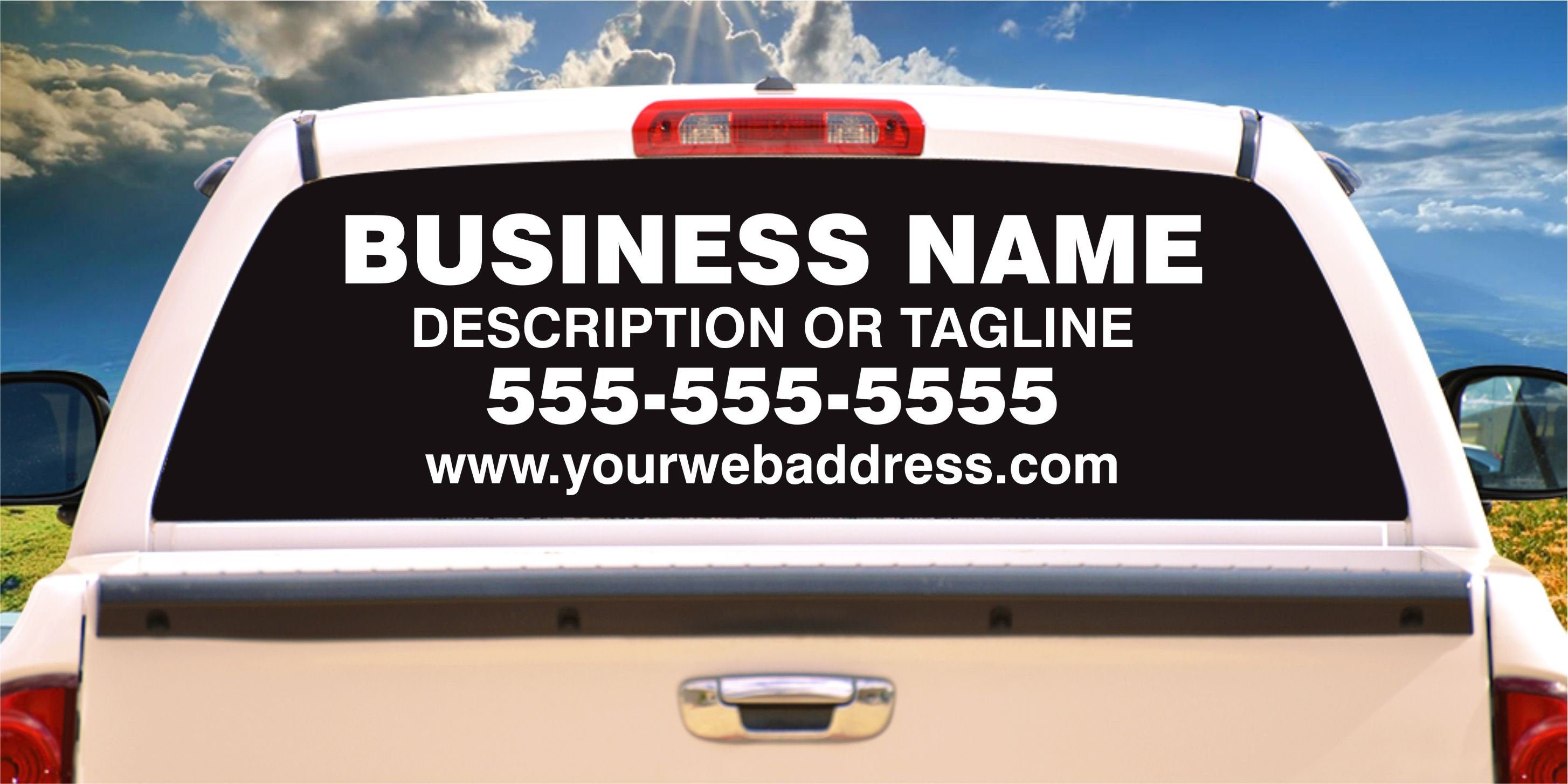 Personalised Car Rear Window Stickers – Custom Business Advertising Van 4x4 Vinyl Sign – Grafix Express