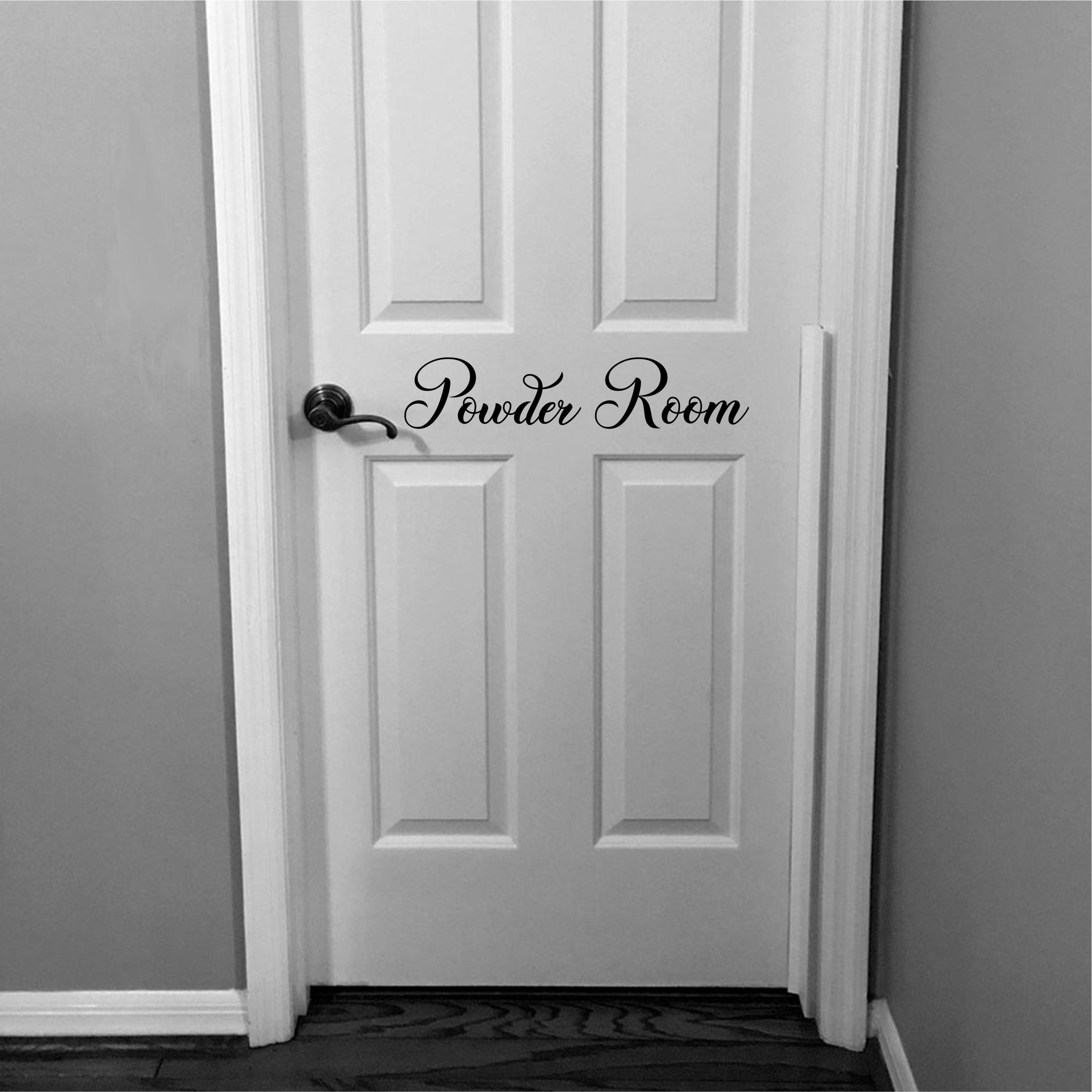 Powder Room Vinyl Decal Door, Decal for Powder Room, Home Decor Rustic ...