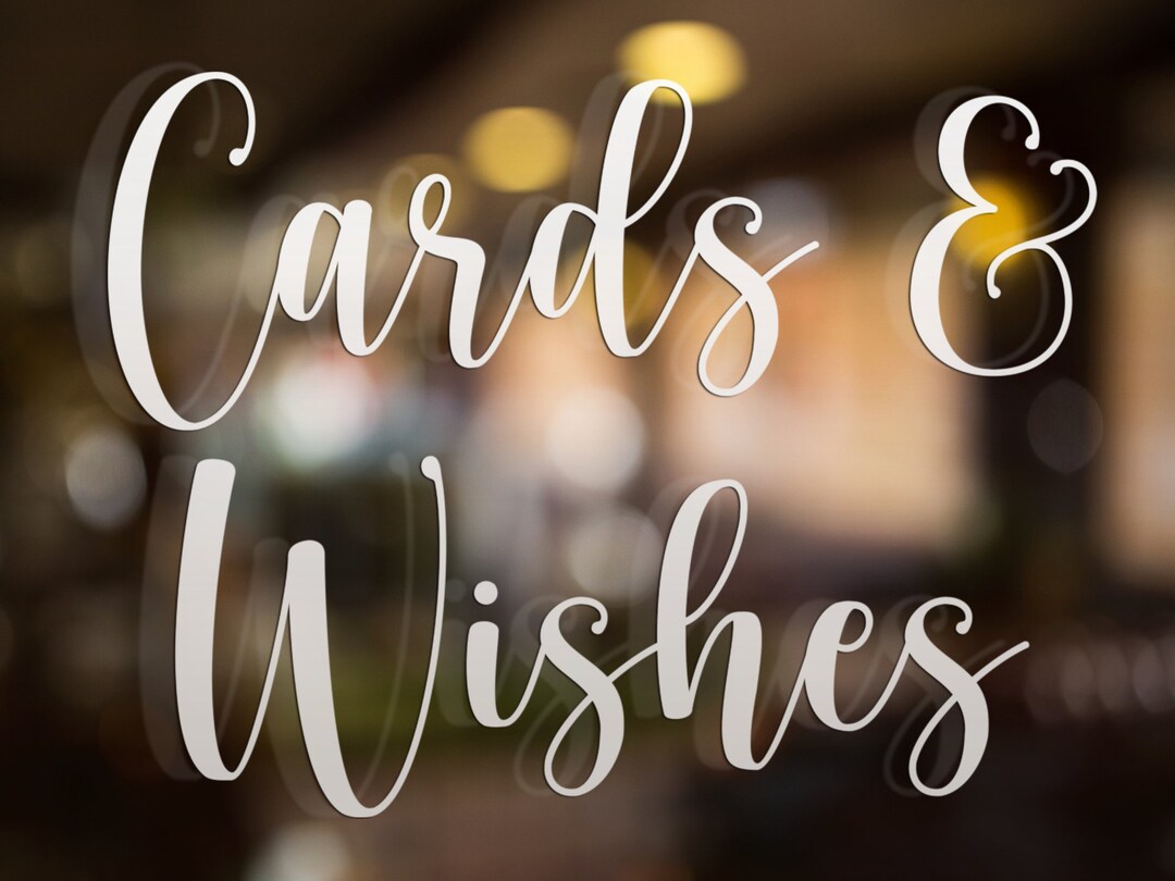 Wedding Cards Table Decal, Cards and Wishes Decal, Wedding Card Decals ...