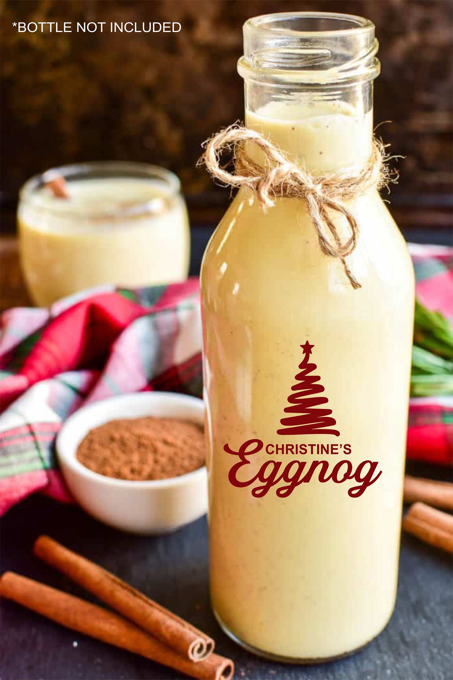 Eggnog Decal Eggnog Label Sticker for Eggnog Bottle Etsy