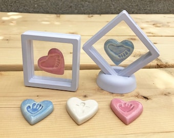 Impresiones de corazón, recuerdo de aborto espontáneo, pérdida infantil, regalo de aborto espontáneo, regalo de mortinato, regalo de pérdida infantil, mortinato, aborto espontáneo, piedra conmemorativa