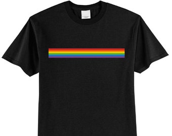 Rainbow Stripe T-shirt, Equality Shirt, Acceptance, Rainbow, Pride, Love Wins, Kindness, Ally, Humanity, Compassion, Inclusion