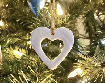 Remembering Heart, Memorial Ornament, Grief Gift, Remembrance, Two Piece Heart Necklace, Piece of My Heart, I Miss You, Love Gift, Christmas