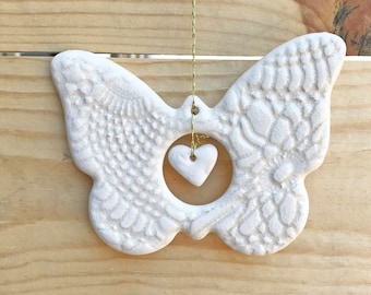Butterfly Ornament, Memorial Gift, Gift for Grieving Parents, Infant Loss, Rebirth, Christmas Ornament, Wind Chime, Piece of Your Heart