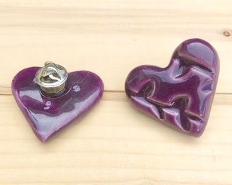 Purple Heart Lapel Pins, Grief Gifts, Memorial Heart, Love Gift, Loss of a Loved One, Sympathy Gifts, Thinking of You, Lapel Pins, Grieving
