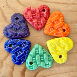 Hole in My Heart, Handmade Ceramic Rainbow Heart, Grief Gift, Pocket Worry Stone