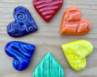 Corazones con sentimiento, piedras de bolsillo de cerámica, regalos conmemorativos, pérdida de un ser querido