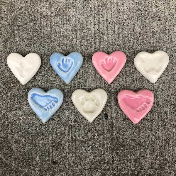 Heart Prints, Infant Loss Keepsake, Memorial Hearts, Pocket Hearts, Sympathy, Miscarriage, Stillborn, Grieving Mothers, Grieving Fathers