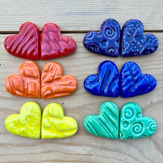 Feeling Hearts, Ceramic Pocket Stones, Memorial Gifts, Loss of