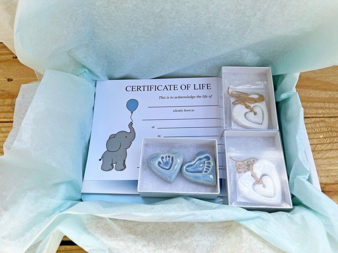 Infant Loss Gift Box, Memory Box, Stillborn, Grief Book, Memory Album, Heart Prints, Certificate