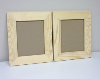 Flat Picture Frame (2 1/4" wide frame) - Unfinished Pine - 8 x 10