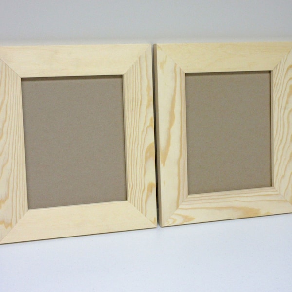 Flat Picture Frame (2 1/4" wide frame) - Unfinished Pine - 8 x 10