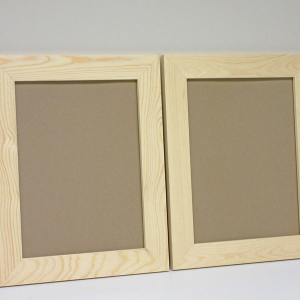 Flat Picture Frame (2 1/4" wide frame) - Unfinished Pine - 12 x 16