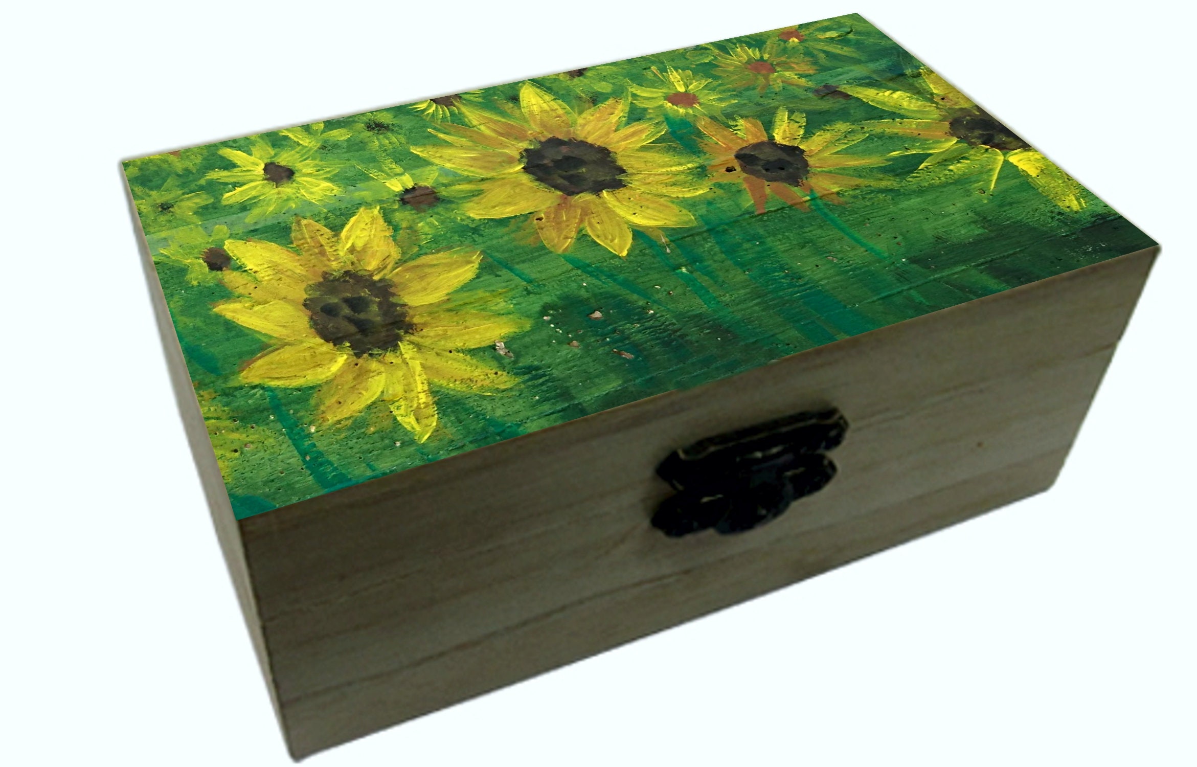 Wooden Box Decorative hand painted vintage paintings unique Etsy