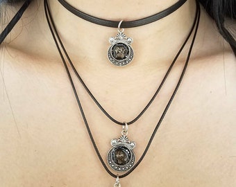 FREE SHIPPING Unisex Real Meteorite Pendant Necklace Choker - 2 Variations Meteorite Necklace
