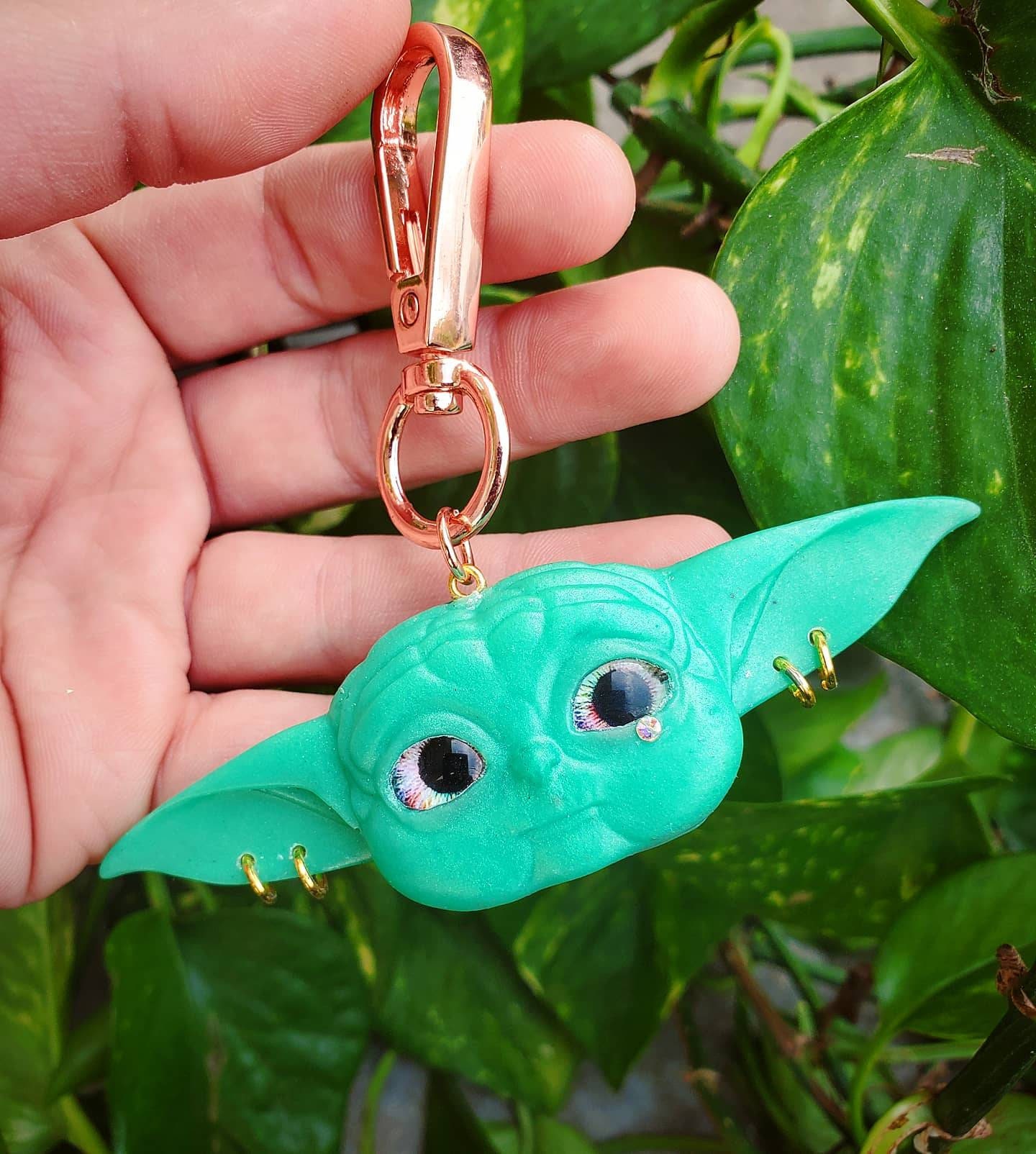 CUSTOMS AVAILABLE Resin The Child Keychain Baby Yoda Keychain Etsy