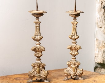 Antiker Barock-Stil italienische Kerzenständer, Kerzenhalter