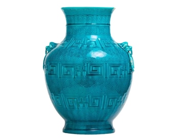 A 19th Century Blue Ceramic Vase By Théodore Deck