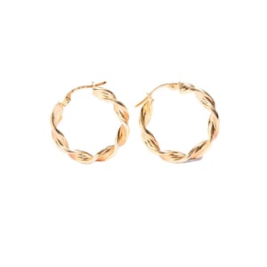 Vintage 9ct Gold Twisted Hoop Earrings