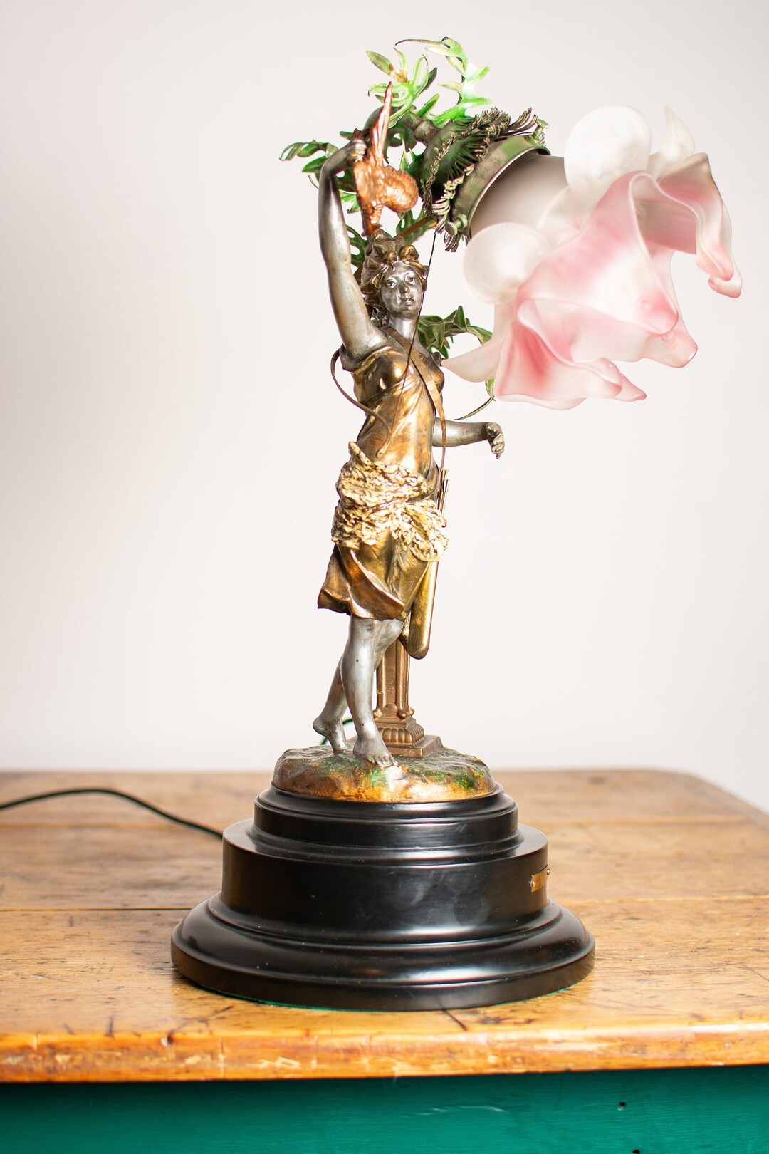 Art Nouveau Spelter Figural Woman Table Lamp - Etsy