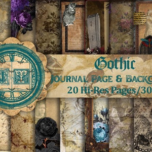 Gothic Junk Journal Paper Pack, Digital Download, Gothic Journal, Halloween Journal, Downloadable, JPEG