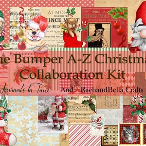 36 Pages HUGE BUMPER A-Z Christmas COLLABORATION Junk Journal Kit, Back to Basics Ephemera Pack, Digital Download, Christmas Journal