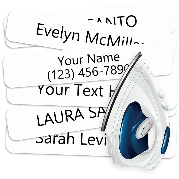 15 Round iron-on Kids Name Labels for Clothes, Color & Permanent Name  Labels