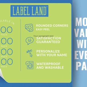 Custom Iron-On Name Labels: Washable Clothing Tags (2"x0.37") Bild 5