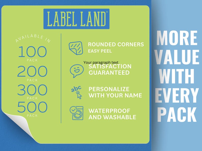 Custom Iron-On Name Labels: Washable Clothing Tags (2"x0.37") Bild 5