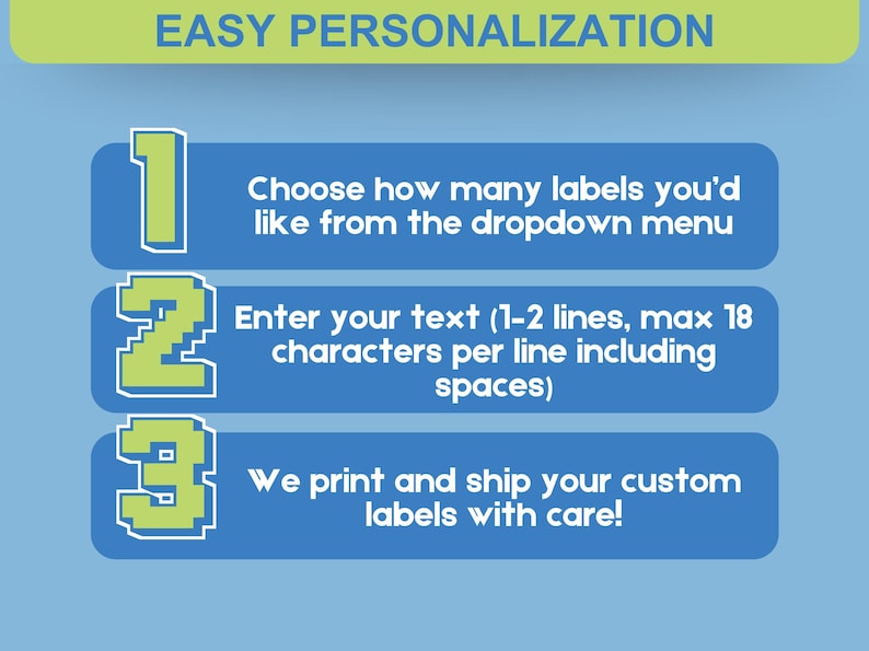 Custom Iron-On Name Labels: Washable Clothing Tags (2"x0.37") Bild 2