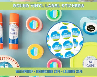 Waterproof Round Name Tag Labels: Personalized Stickers