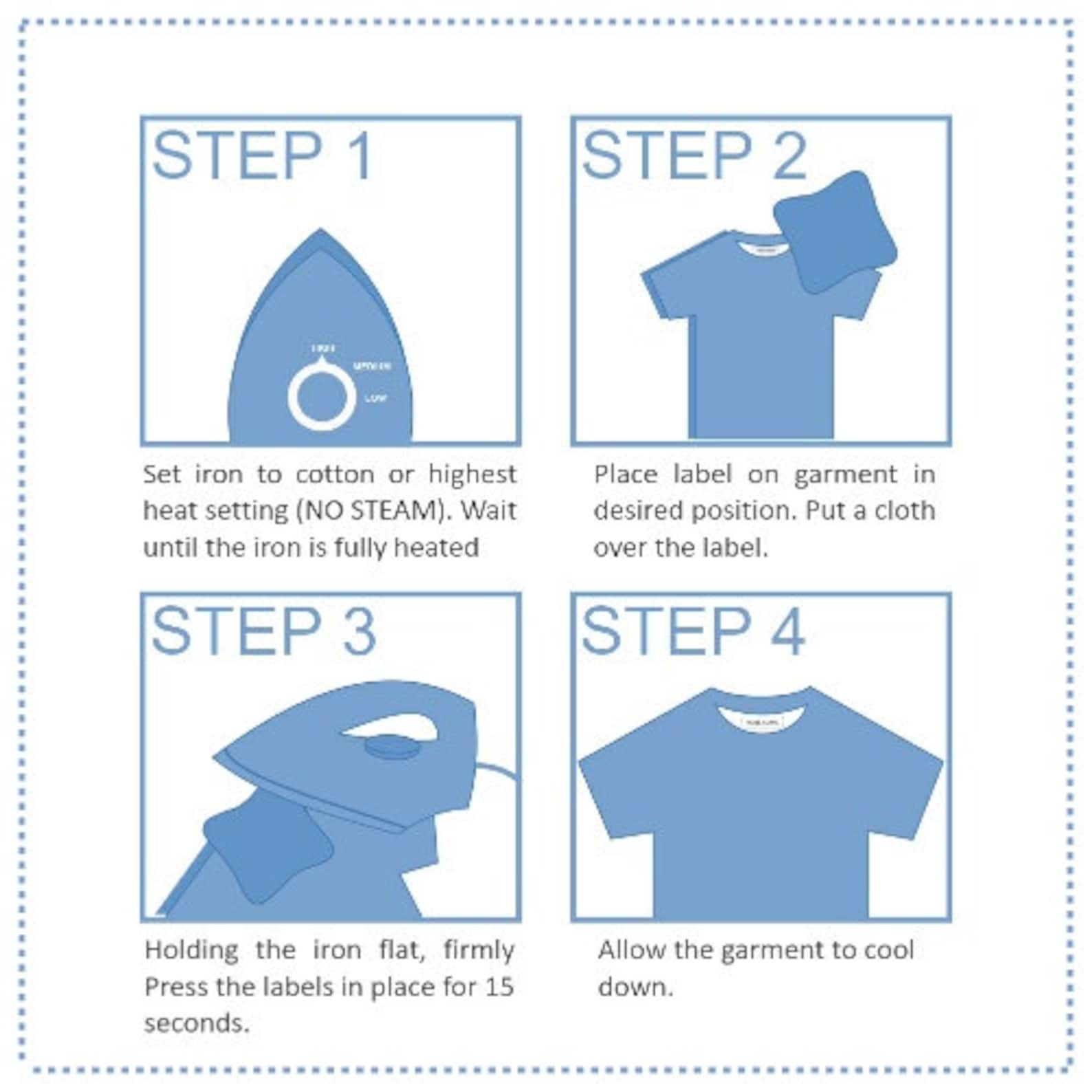 Ironon Clothing Labels, Blank Ironon Shirt Labels, Blank Ironon