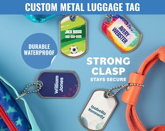 Personalized Metal Luggage Tag: Custom Name Bag Identifier