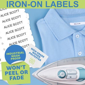 Personalized Iron-On Name Labels: Laundry Safe Woven Polyester