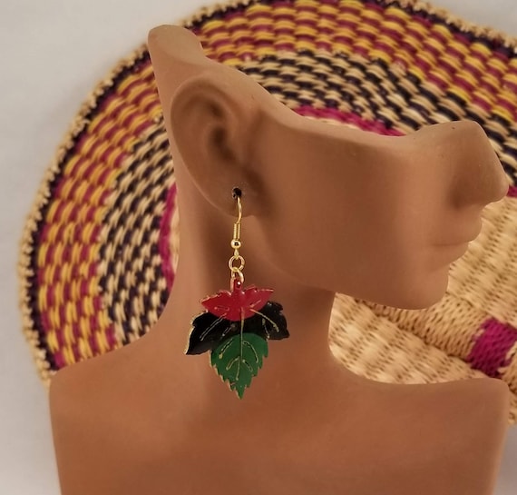 Red black cheap green earrings