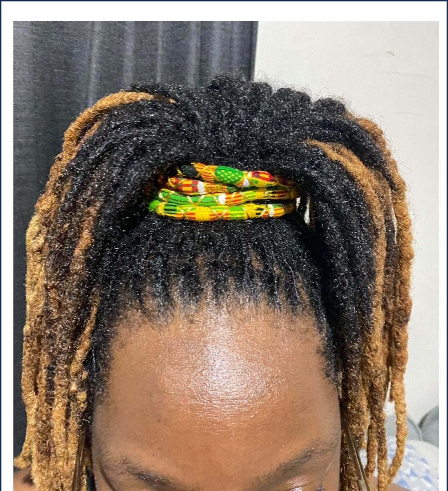 Spiral Loc - Braid Tie - Dreadlock Hair Tie Printed Fabric, Metallic ...