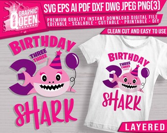 Download Shark Birthday Svg Etsy SVG, PNG, EPS, DXF File