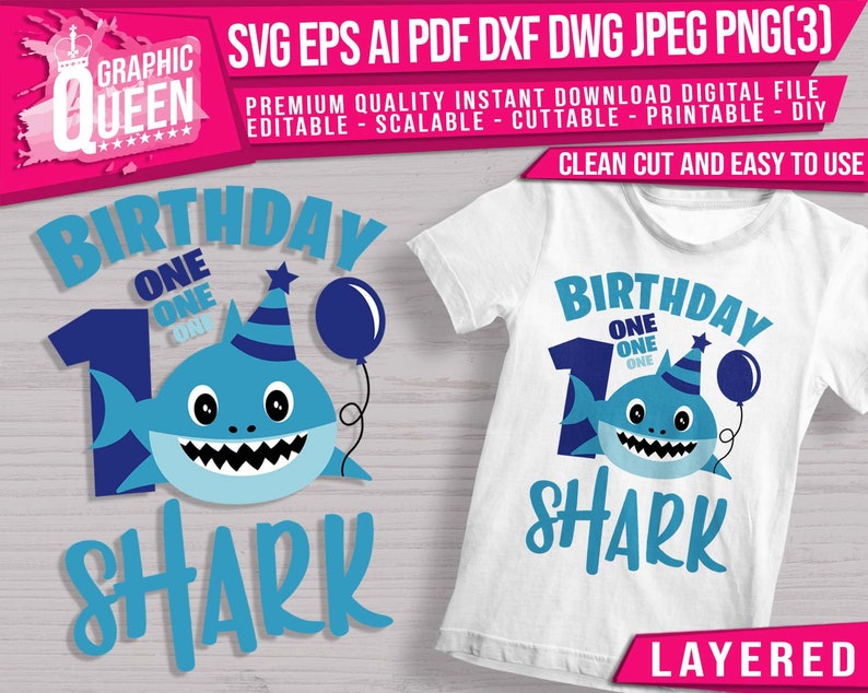Download Shark boy Birthday SVG layered Boy shark 1st Birthday SVG ...