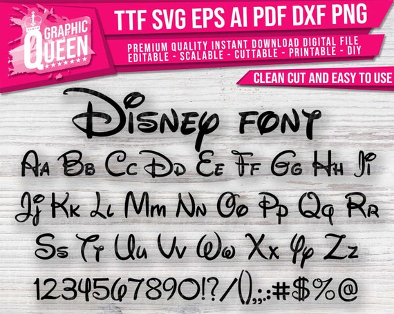 Download Free Disney Font Svg Disney Alphabet Clipart Disney Magic Kingdom Etsy SVG Cut Files