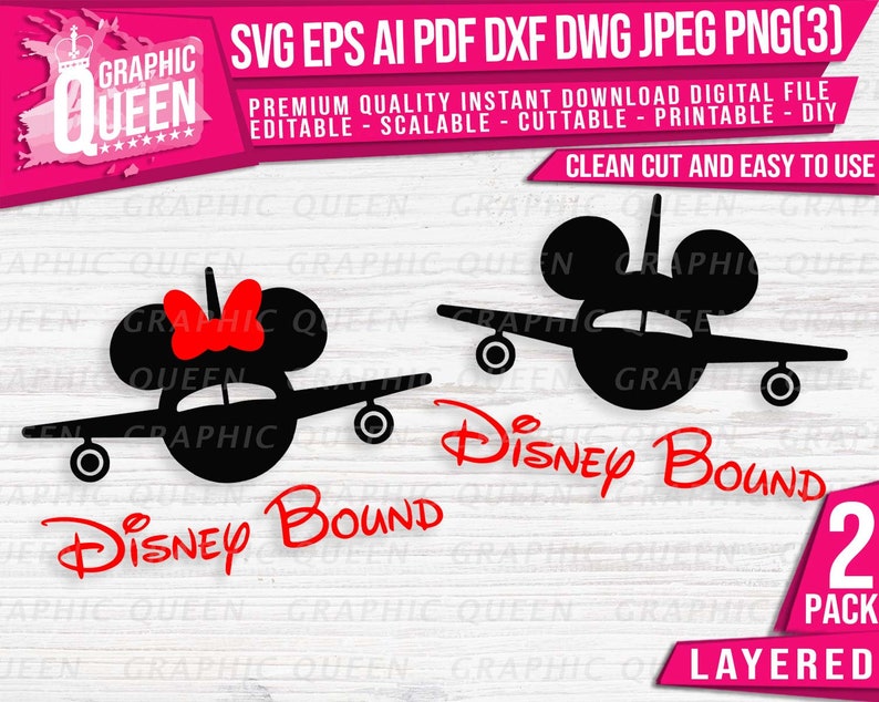 Disney Bound SVG plane Mickey Bound svg Minnie Bound svg ...